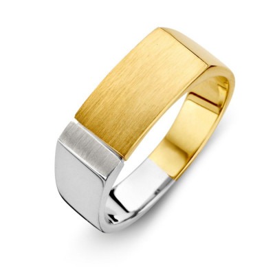 Chique bicolor ring van 14 krt goud