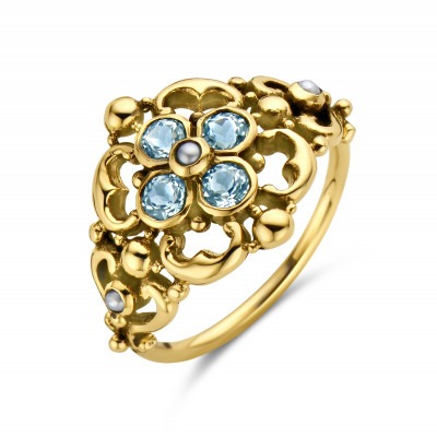 filigrain-gouden-vintage-stijl-ring-met-parels-en-blauwe-topaas