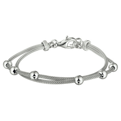 Gerhodineerd zilveren armband met ronde schakels 2 mm breed - Lengte 18-20.5 cm