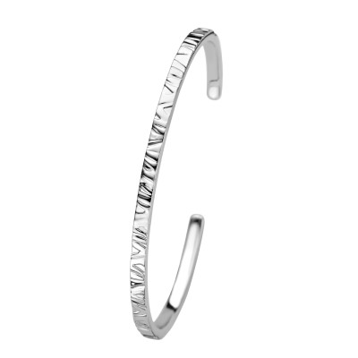 Gerhodineerd zilveren klemarmband - Diameter 58 mm