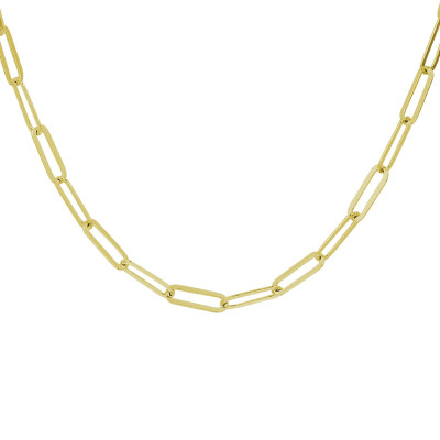 gold-plated-dames-schakelketting-paperclip-3-8-mm-breed-lengte-41-45-cm