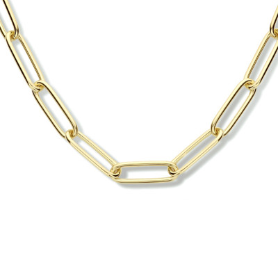 gold-plated-ketting-voor-dames-met-paperclipschakels-5-6-mm-breed-lengte-45-cm