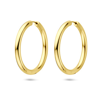 Gold plated oorringen glanzende ronde vorm 4 mm breed - Diameter 39 mm