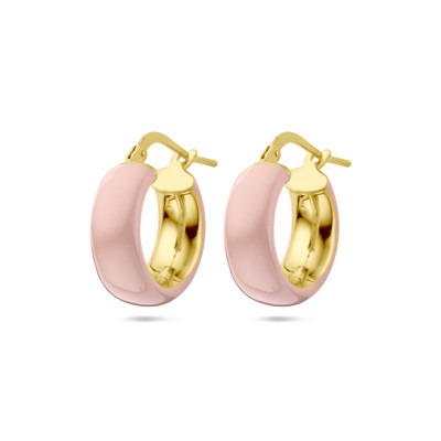 gold-plated-oorringen-met-roze-emaille-6-mm-breed-diameter-18-mm