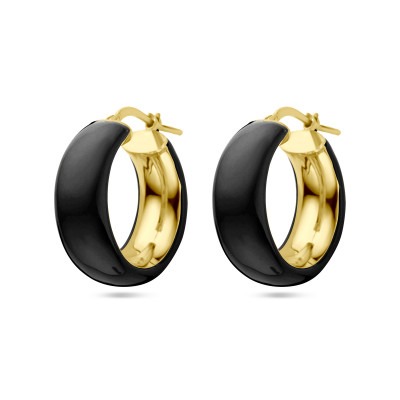 gold-plated-oorringen-met-zwarte-emaille-3-mm-breed-diameter-28-mm