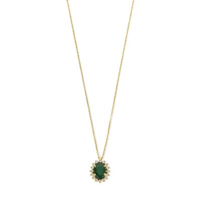 gouden-edelsteen-ketting-met-ovale-smaragd-en-diamant-0-12-crt-lengte-41-43-45-cm