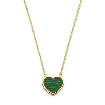 gouden-hartjes-ketting-met-hartje-van-goud-en-groene-malachiet-lengte-43-45-cm