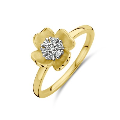 gouden-ring-bloem-met-diamant-0-11-crt