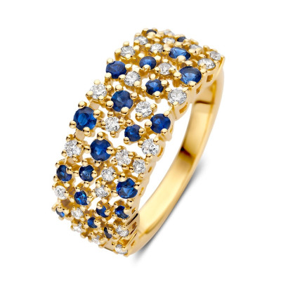 gouden-ring-met-blauwe-saffier-en-transparante-diamant-0-40-crt-9-mm-breed