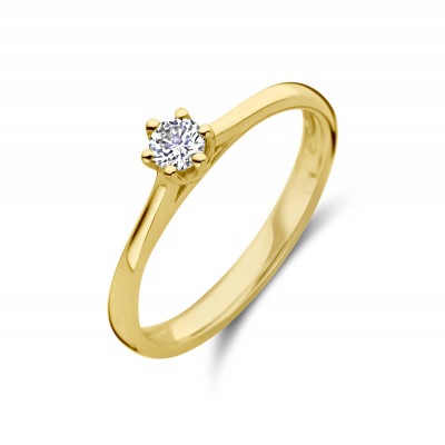 gouden-ring-solitair-ring-met-diamant-0-15-crt