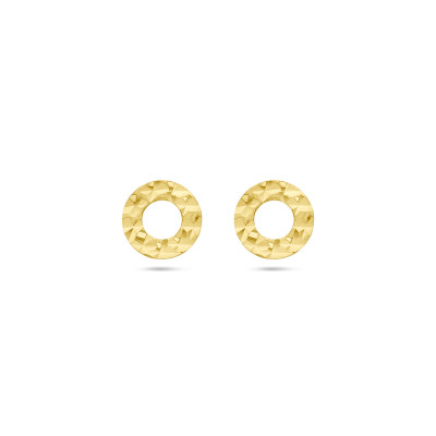 gouden-ronde-oorknopjes-met-gehamerd-oppervlak/variant/diameter-7-mm
