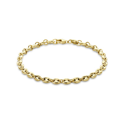 gouden-schakelarmband-koffieboon-4-2-mm-breed-lengte-18-cm