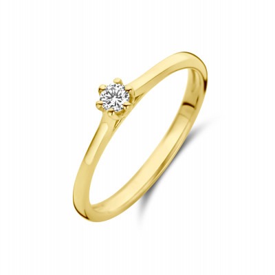 gouden-solitair-ring-met-diamant-0-10-crt