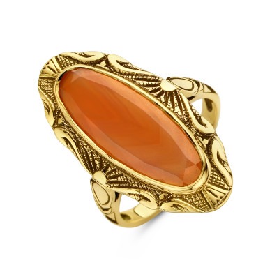 gouden-vintage-stijl-ring-met-een-langwerpige-rode-carneool
