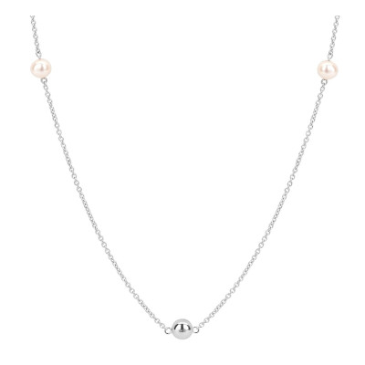 Ketting met parel in het zilver