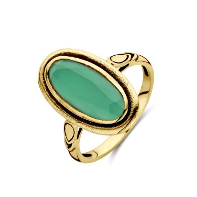 ovale-vintage-stijl-ring-met-groene-agaat-14-karaat-goud