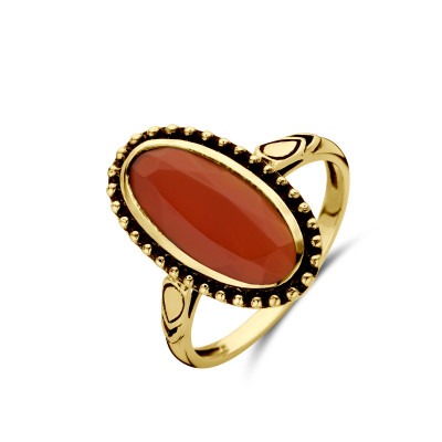ovale-vintage-stijl-ring-met-rode-carneool-en-bolletjes-14-karaat-goud
