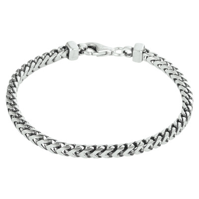 Geoxideerd zilveren gourmet schakelarmband glanzend 3.7 mm breed