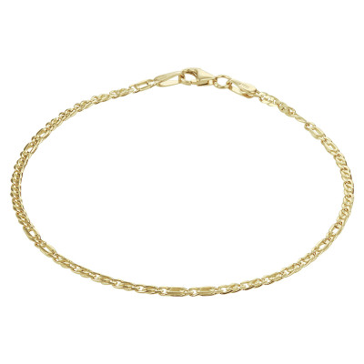 14-karaat gouden schakelarmband met valkenoog schakel 1.9 mm breed