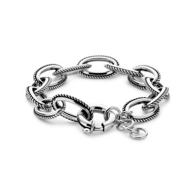 zilveren-en-geoxideerde-armband-met-gedraaide-ankerschakels-en-groot-springslot-lengte-18-21-cm