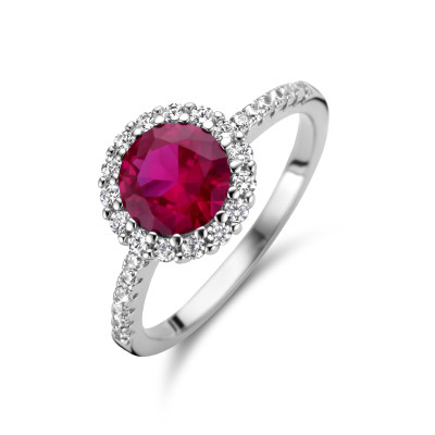 zilveren-halo-ring-met-rode-steen-en-transparante-zirkonia-band-10-mm-breed