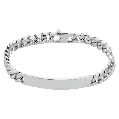 Zilveren heren graveerarmband met gourmetschakels 7 mm breed - Lengte 20.5 cm