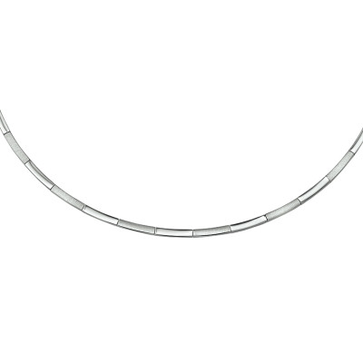 Zilveren ketting matte en glanzende rechthoekige schakels 2.8 mm breed - Lengte 43 cm