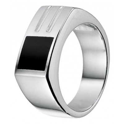 Zilveren onyx ring