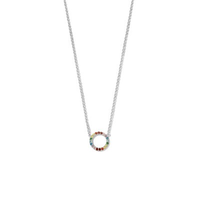 zilveren-regenboog-ketting-met-rondje-en-gekleurde-zirkonia-lengte-45-5-cm