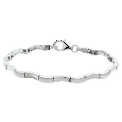 Zilveren schakelarmband met glanzende schakels 4.2 mm breed - Lengte 19 cm