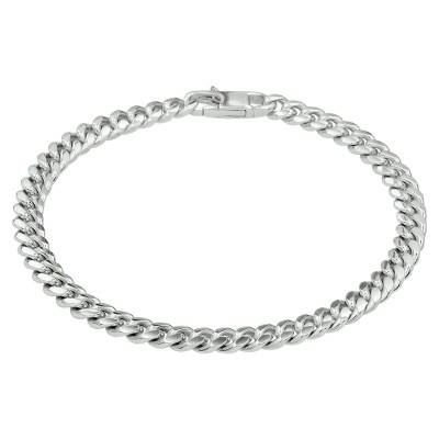 Zilveren schakelarmband met gourmet schakels 4.8 mm breed - Lengte 19 cm