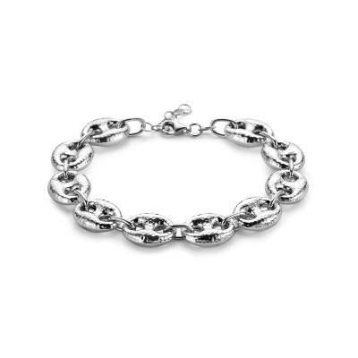 zilveren-schakelarmband-met-koffieboonschakel-gehamerd-12-mm-breed-lengte-18-20-cm