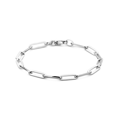 Zilveren schakelarmband met paperclipschakels glanzend 5 mm breed - Lengte 19 cm