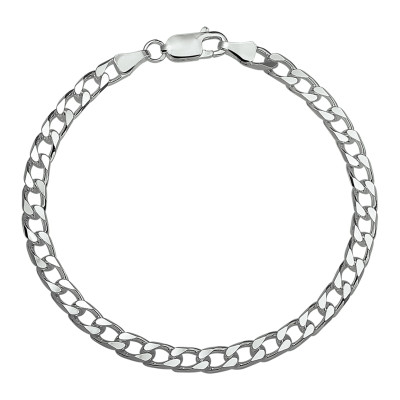 Zilveren schakelarmband voor heren met gourmetschakel 5 mm breed - Lengte 20 cm