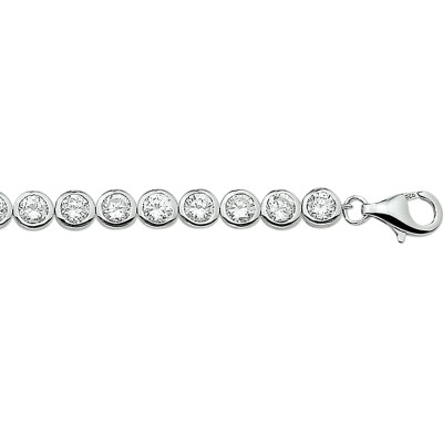 Zilveren tennisarmband met zirkonia glanzend 5.2 mm breed - Lengte 19.5 cm
