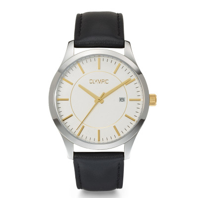 olympic-damian-ol80hsl002b-herenhorloge-met-leren-band-en-stalen-kast-o-40-mm