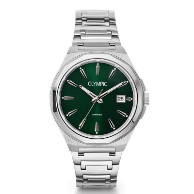 olympic-momentum-ol66hss023-herenhorloge-van-staal-met-groene-wijzerplaat-o-44-mm