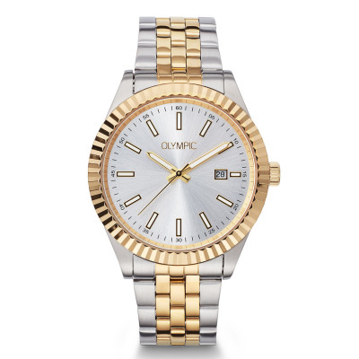 olympic-novi-ol75hsd001b-quartz-horloge-met-stalen-band-en-zilverkleurige-kast-o-40-mm