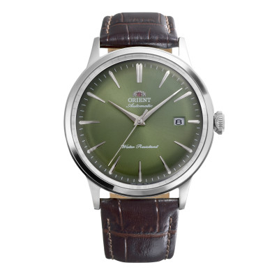 orient-bambino-or-ra-ac0029e30b-automatisch-horloge-met-groene-wijzerplaat-en-bruine-band-41-mm