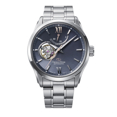 Orient Star OR-RE-AT0021L Herenhorloge met blauwe wijzerplaat en stalen band - Ø41 mm
