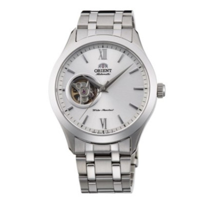 Orient TAG03001W0 herenhorloge zilverkleurig staal met witte wijzerplaat - Ø39 mm