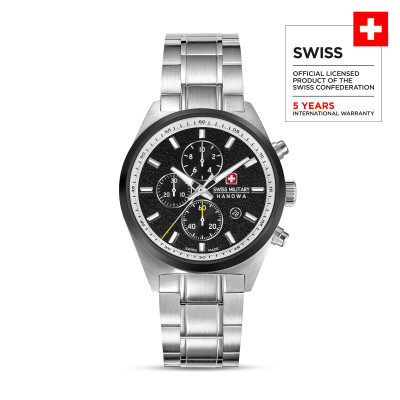 Swiss Military Hanowa Storm SMWGI0007801 chronograaf horloge met zwarte wijzerplaat - Ø 43 mm
