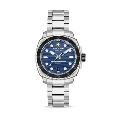Swiss Military Hanowa Tidalwave SMWGH0006602 herenhorloge van staal met blauwe wijzerplaat - Ø 40 mm