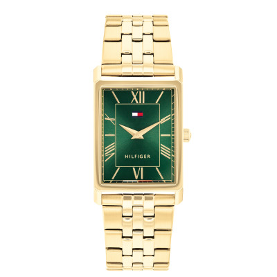 Tommy Hilfiger Ben TH1710784 goudkleurig herenhorloge van staal met groene wijzerplaat - Ø 40 mm