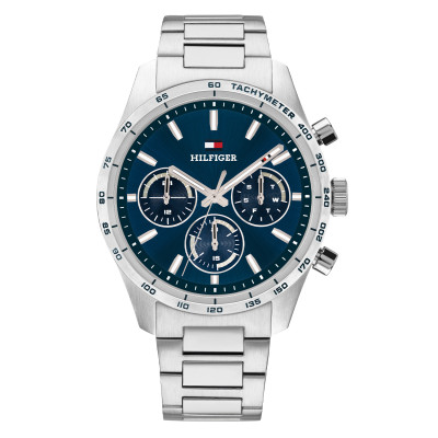 Tommy Hilfiger Hampton TH1792278 herenhorloge met blauwe wijzerplaat en stalen schakelband - Ø 42 mm