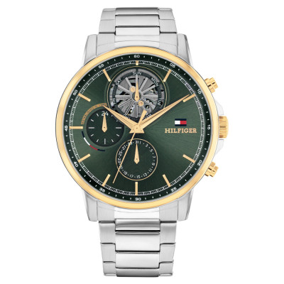 tommy-hilfiger-stewart-th1710735-bicolor-herenhorloge-met-groene-wijzerplaat-o-44-mm
