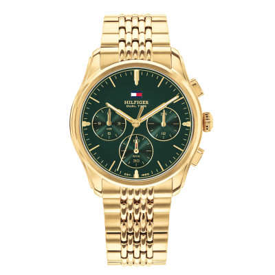 Tommy Hilfiger The Empire TH1710814 goudkleurig herenhorloge met groene wijzerplaat - Ø 38 mm