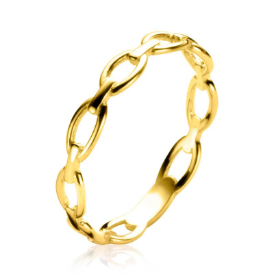 Zinzi Gold ZGR368 gouden schakelring met ovale schakels 3 mm breed