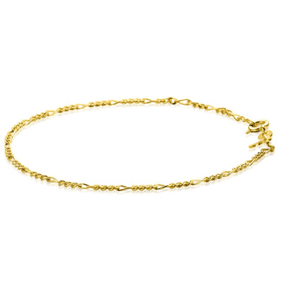 Zinzi ZGA294 14-karaat gouden figaro schakelarmband 1.5 mm breed - Lengte 18 cm