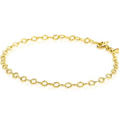 Zinzi ZGA538 14-karaat gouden armband met ovale gediamanteerde schakels 3 mm breed - Lengte 19 cm